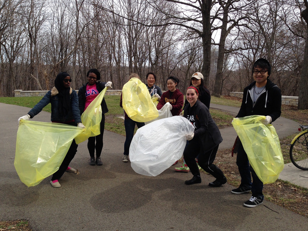 Volunteers at Earth Day cleanup