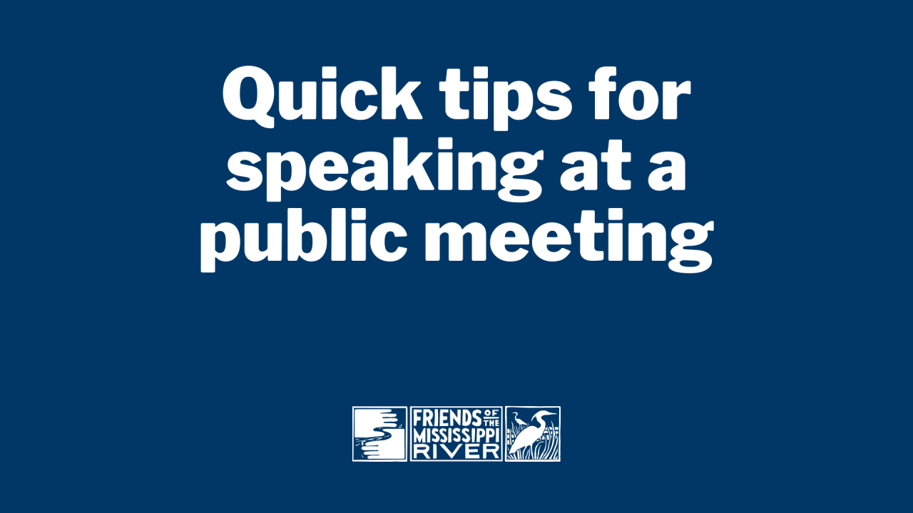 Quick tips for speaking at a public meeting Tips for speaking at a public meeting