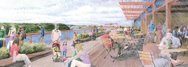 Saint Paul River Balcony rendering from the Great River Passage Plan Saint Paul River Balcony rendering from the Great River Passage Plan