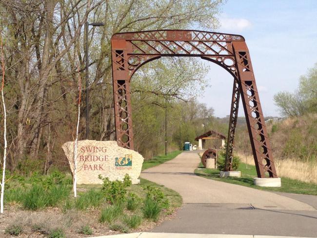 Swing Bridge Park entrance Swing Bridge Park entrance